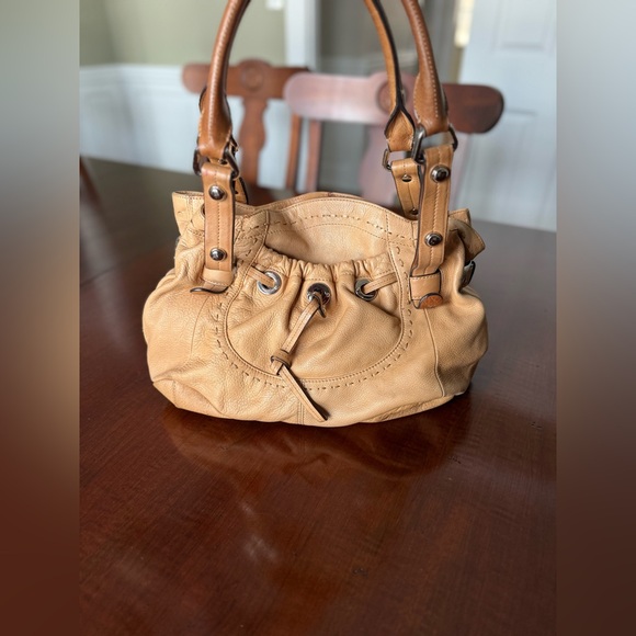 B. Makowsky Drawstring Hobo Leather Satchel Bag - Picture 2 of 13